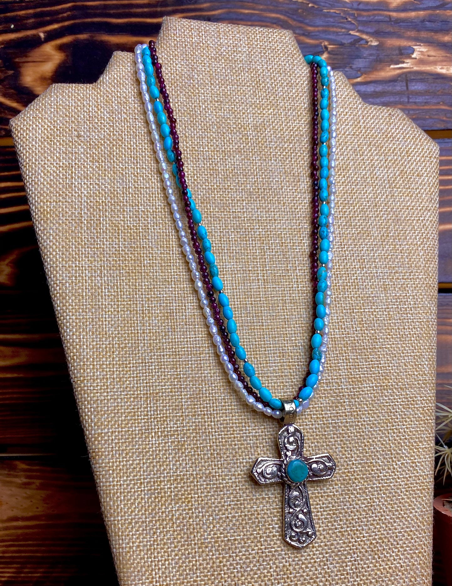 American Pride Turquoise & Pearl Necklace