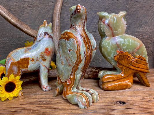 Green Onyx Hand Carved  Animal Sculpture