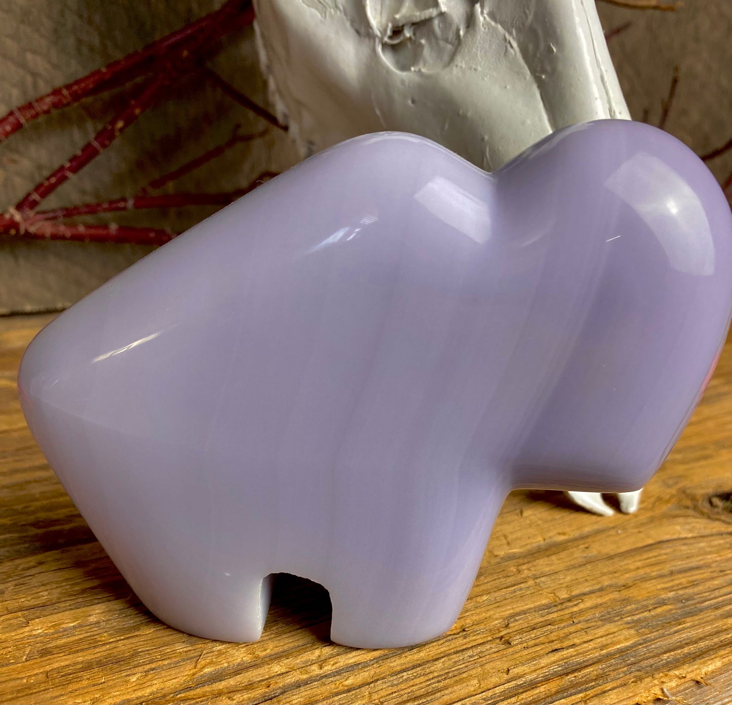 Lavender Fluorite Hand-Carved Buffalo