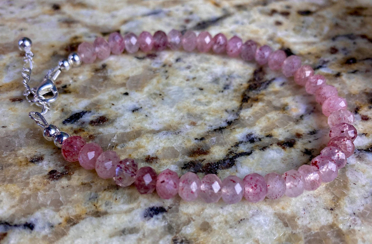 Strawberry Quartz Faceted Bracelet