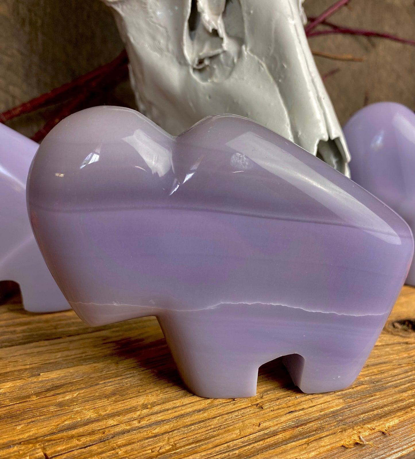 Lavender Fluorite Hand-Carved Buffalo
