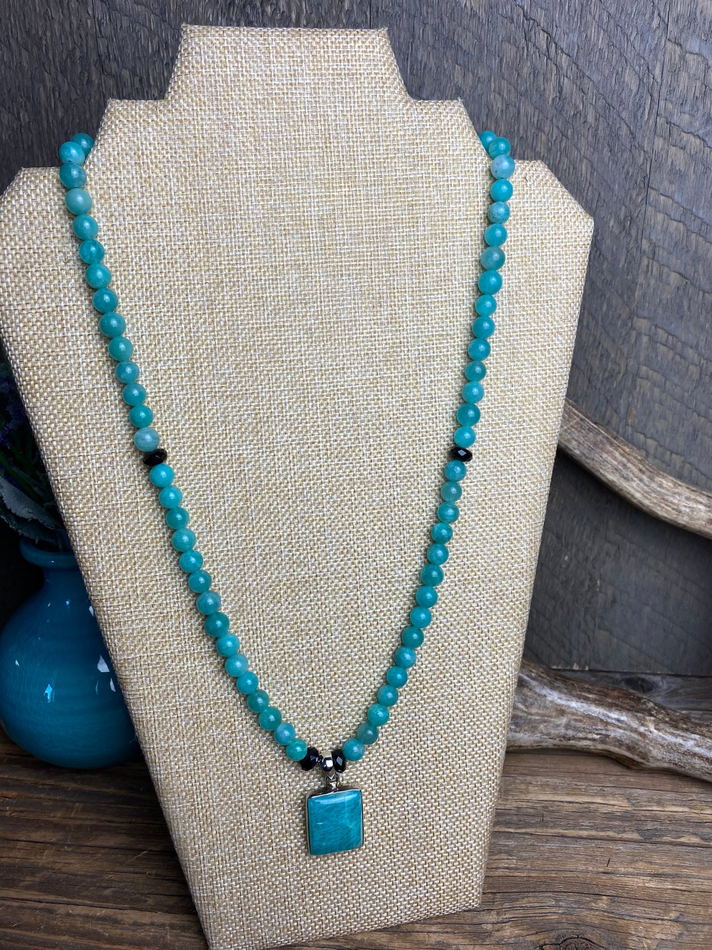 Amazonite w/ Smoky Quartz Necklace