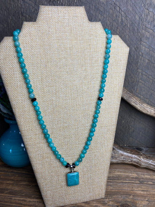 Amazonite w/ Smoky Quartz Necklace