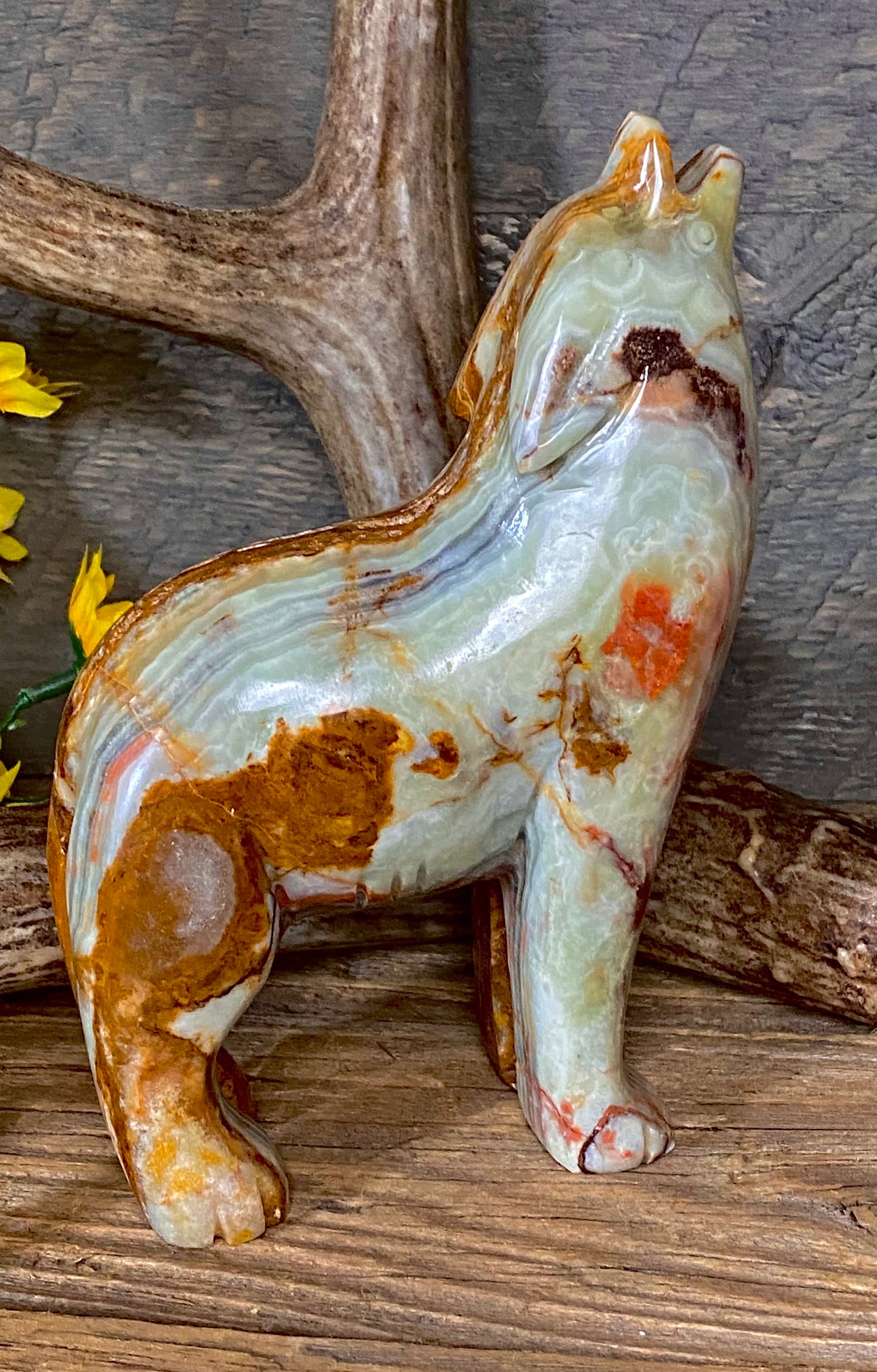 Green Onyx Hand Carved Animal Sculpture