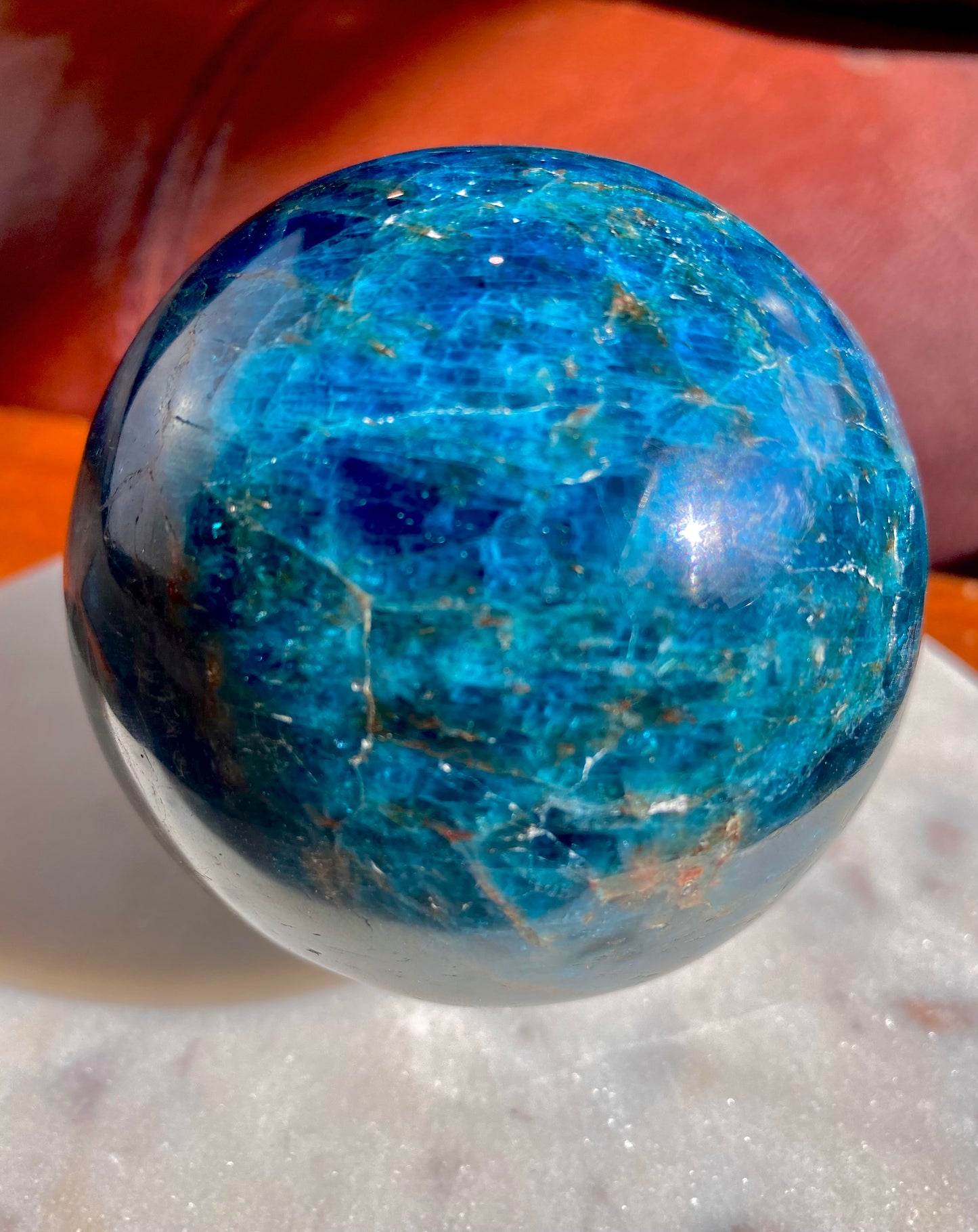 Blue Apatite Polished Sphere