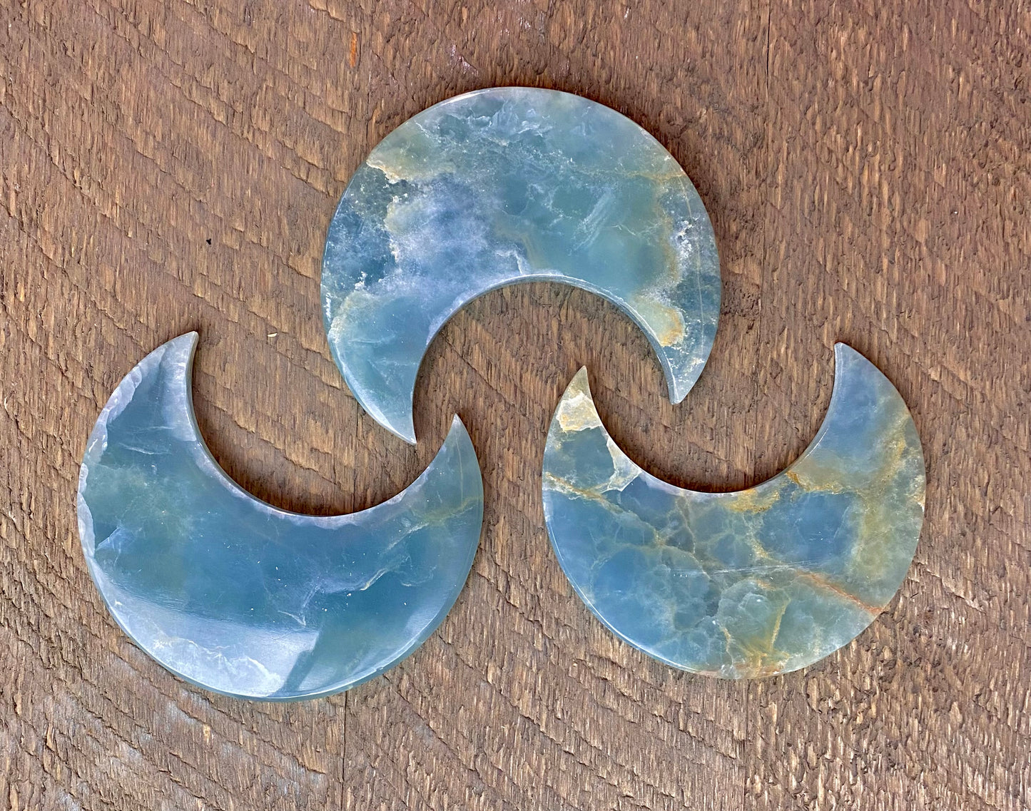 Blue Onyx Polished Crescent Moon