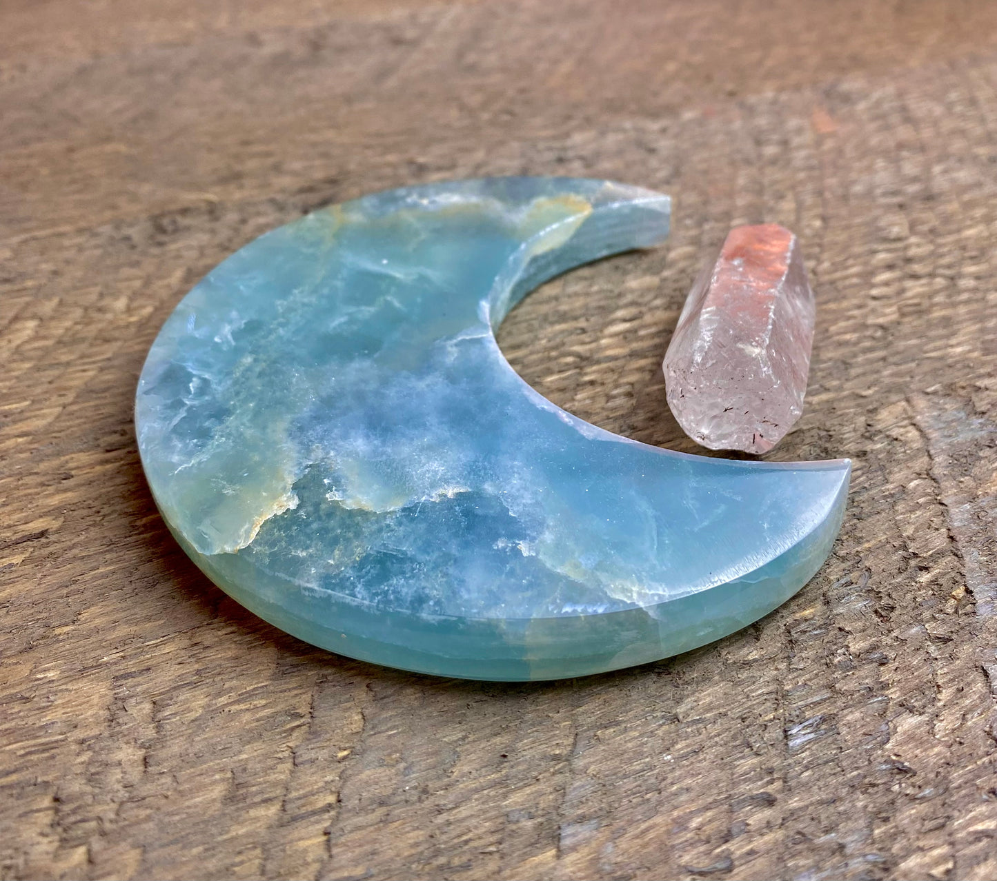 Blue Onyx Polished Crescent Moon