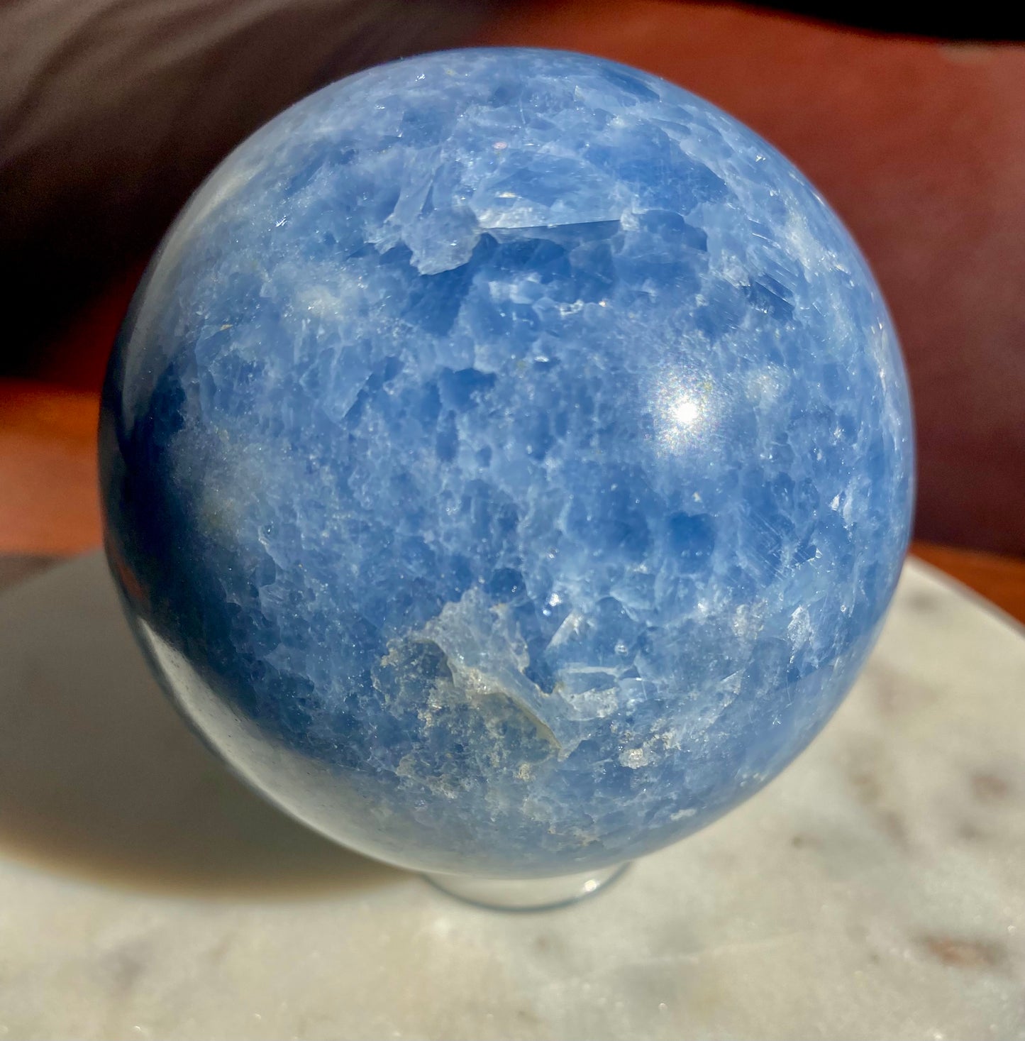 Blue Calcite Polished Sphere