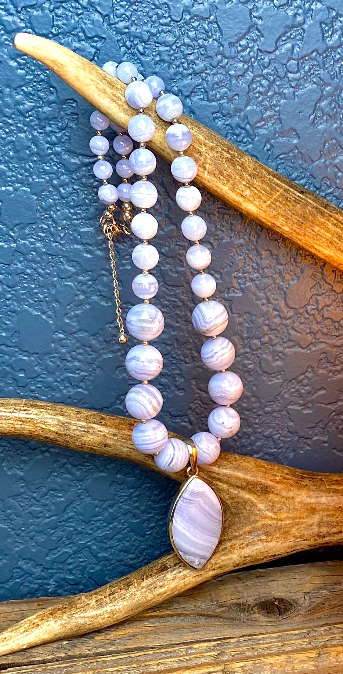 Blue Lace Agate Statement Necklace