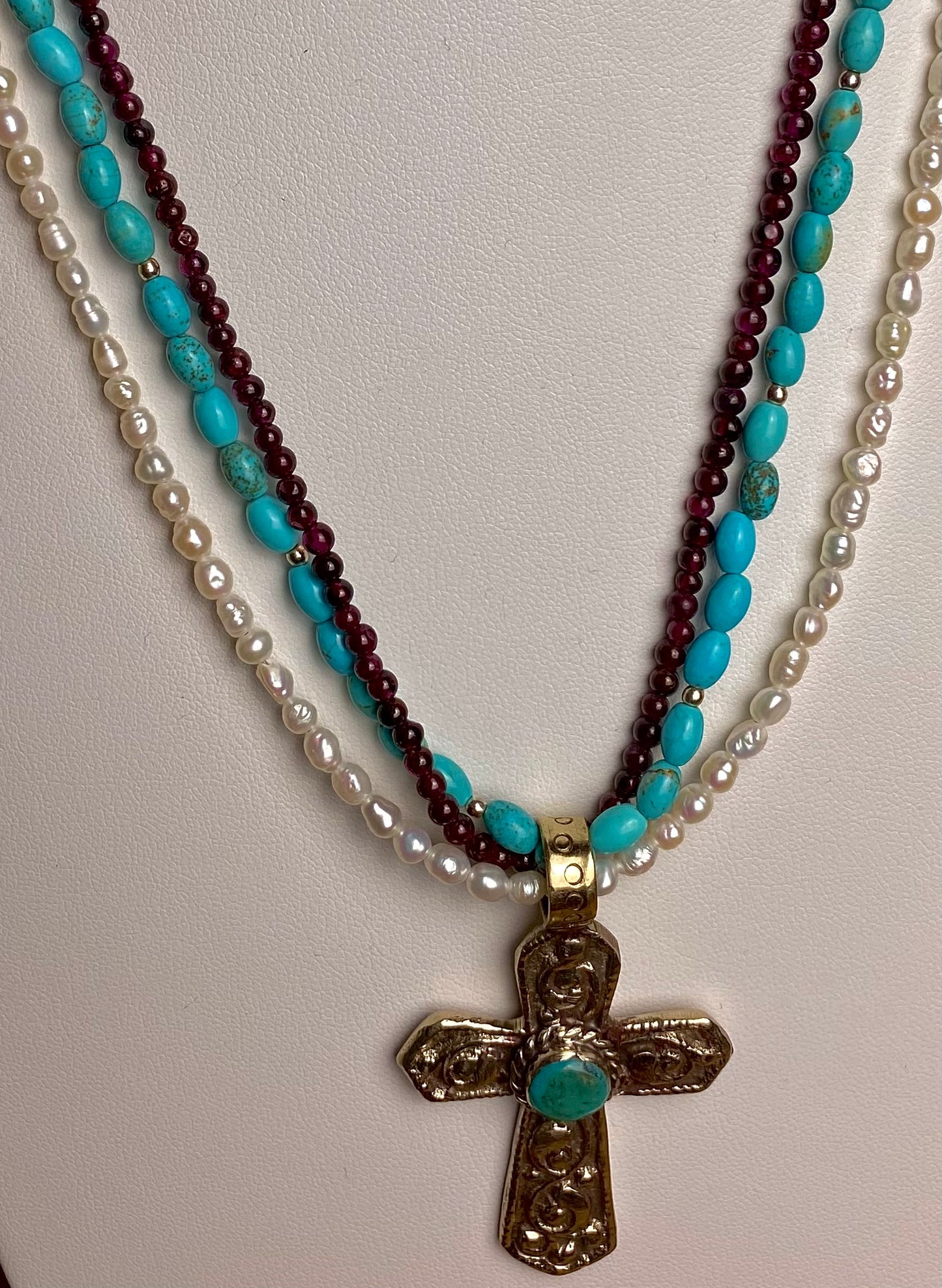 American Pride Turquoise & Pearl Necklace