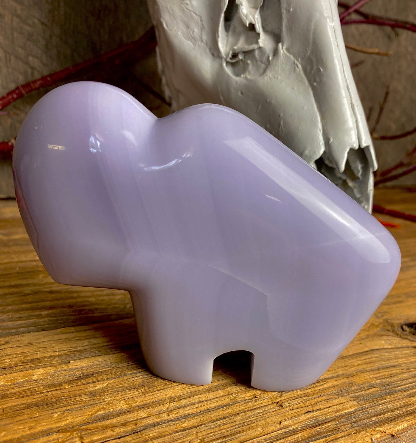 Lavender Fluorite Hand-Carved Buffalo