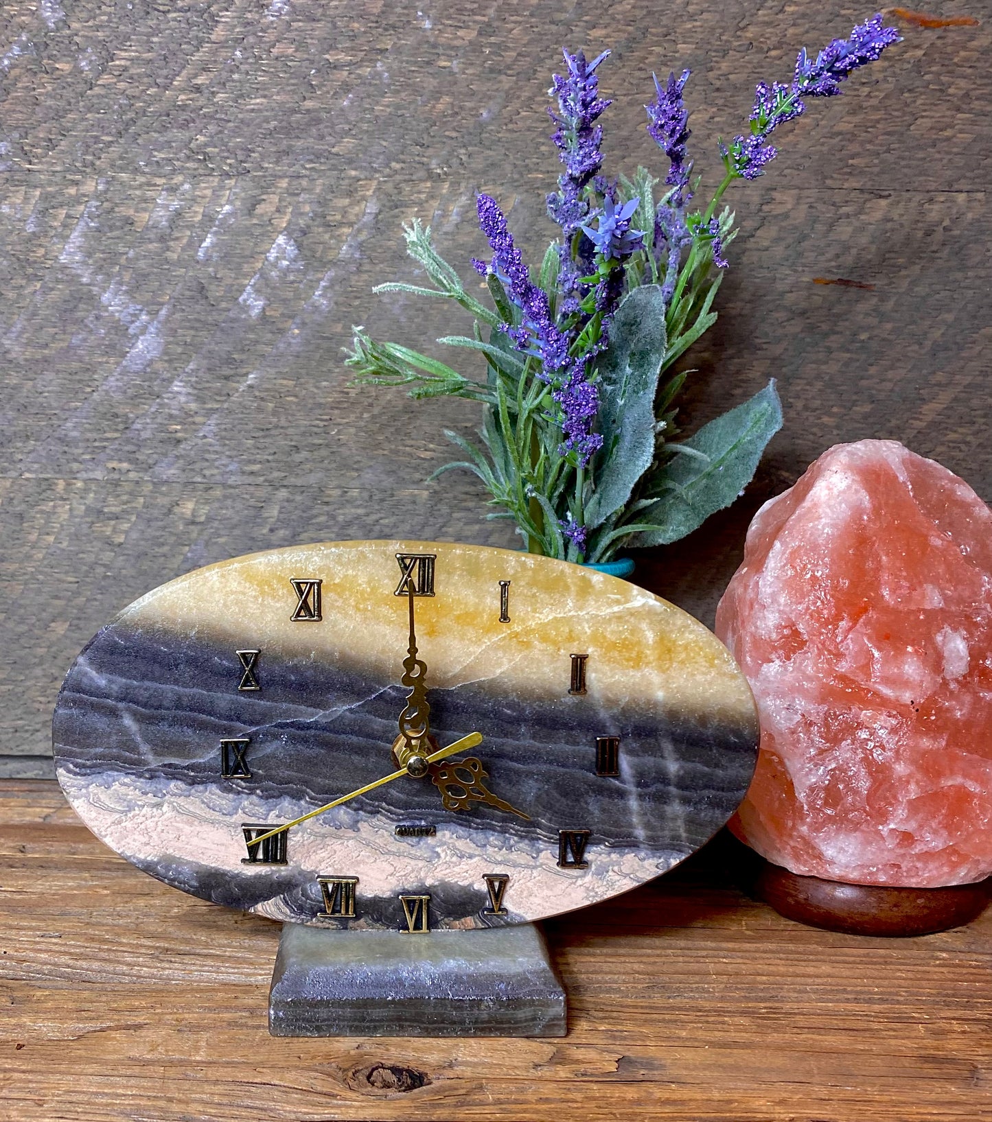 Calcite Hand-Carved Clock