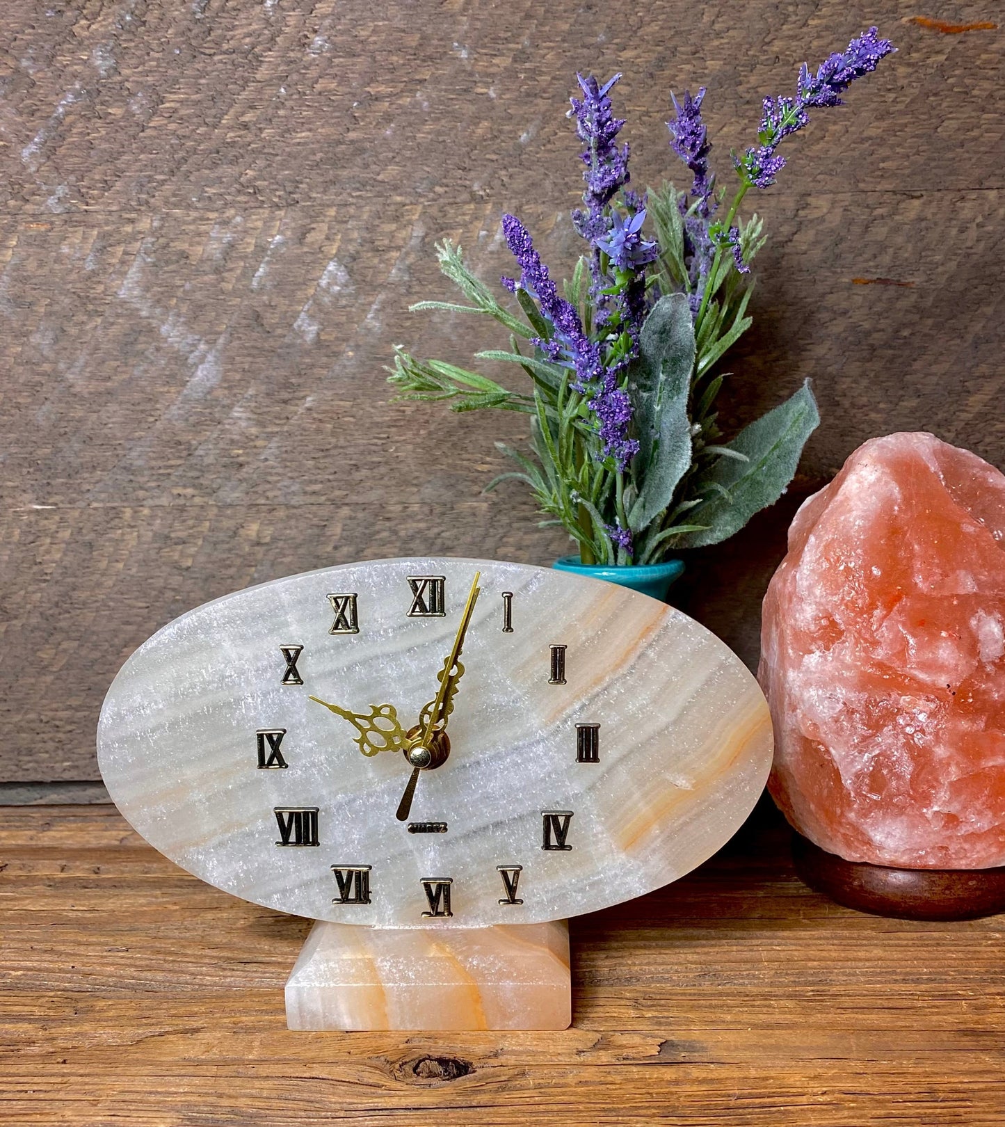 Calcite Hand-Carved Clock