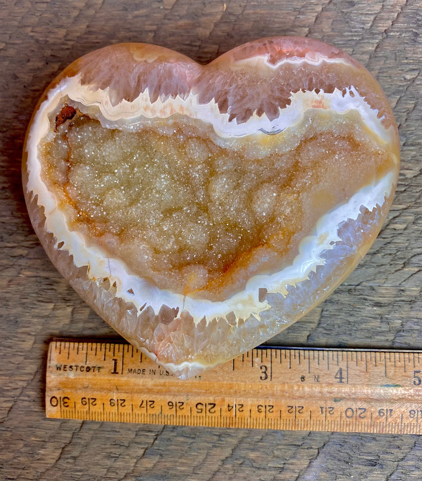 Carnelian Druzy Crystal Heart