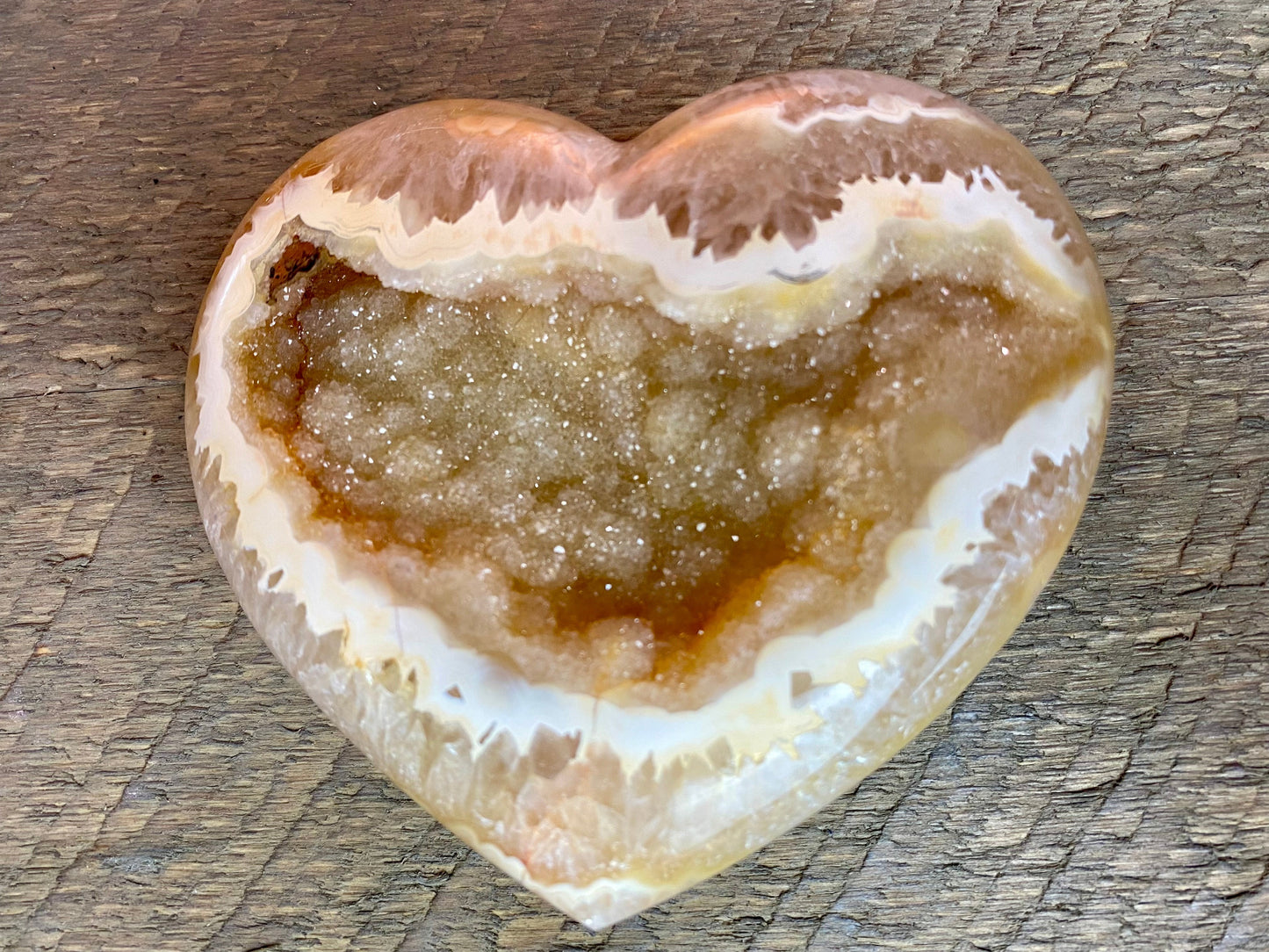 Carnelian Druzy Crystal Heart