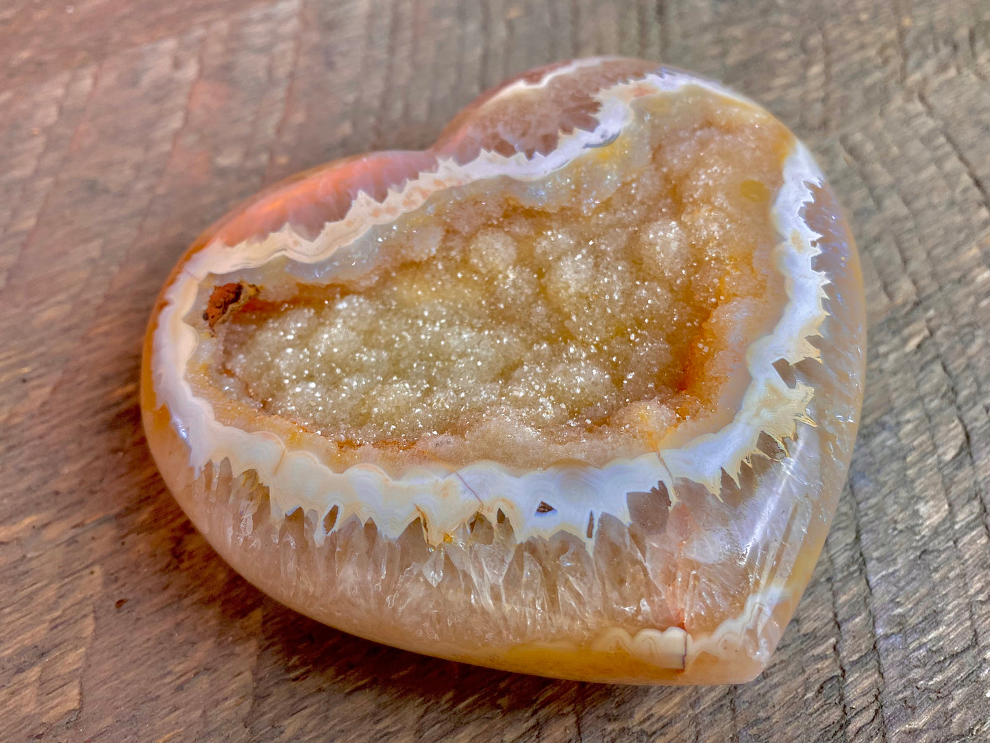 Carnelian Druzy Crystal Heart