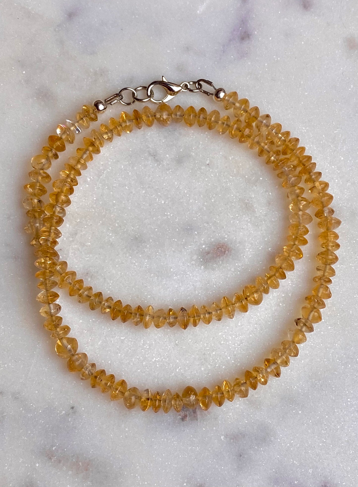 Citrine Rondelle Beaded Necklace