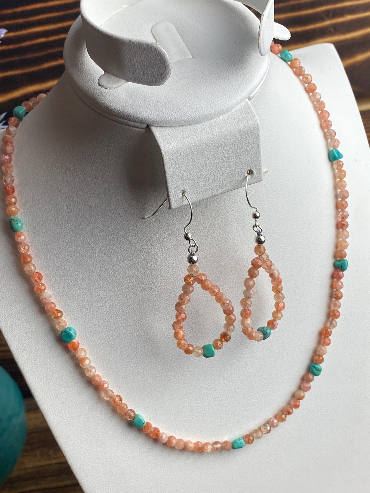 Sunstone & Turquoise Bead Jewelry Set