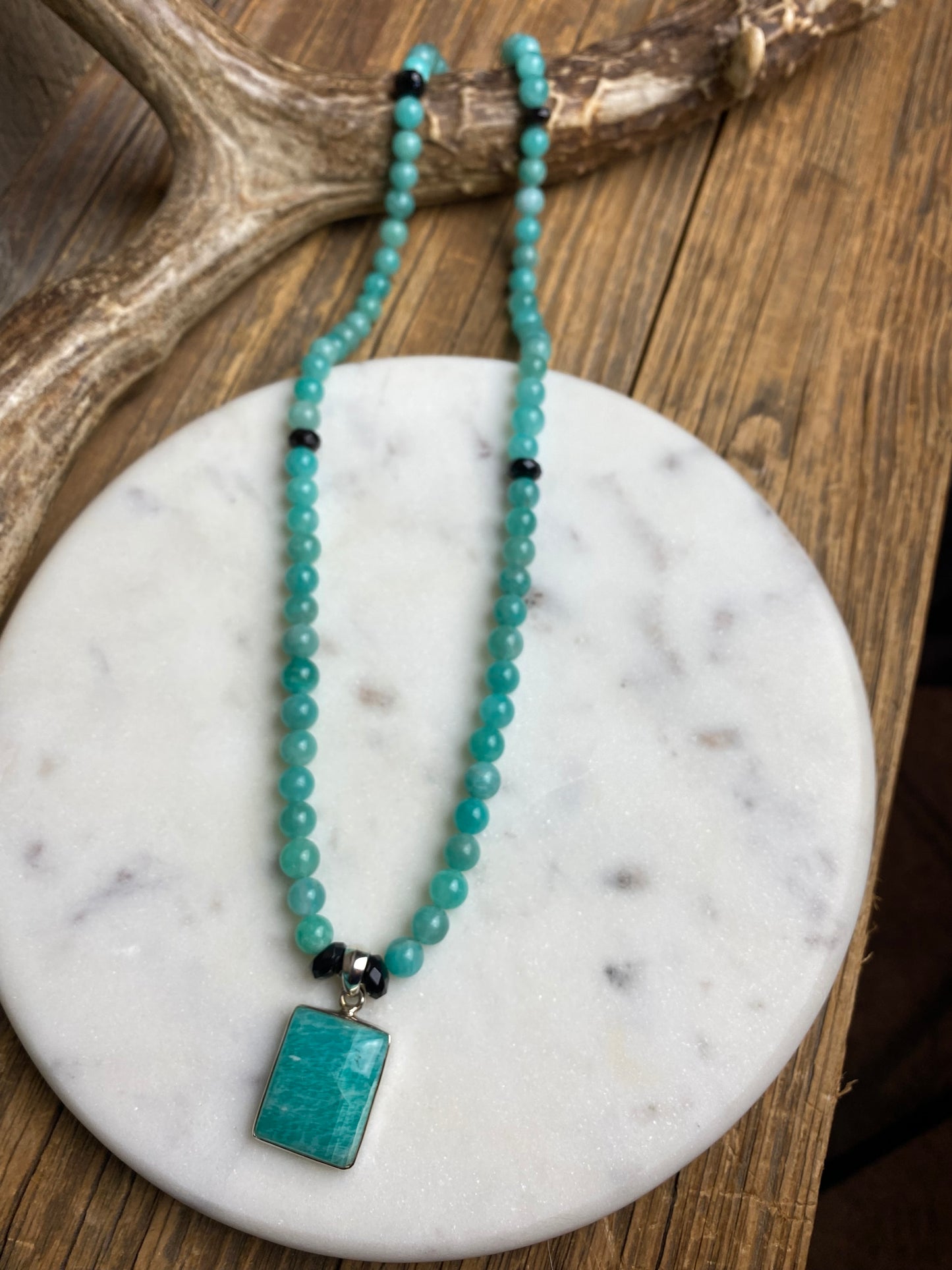 Amazonite w/ Smoky Quartz Necklace