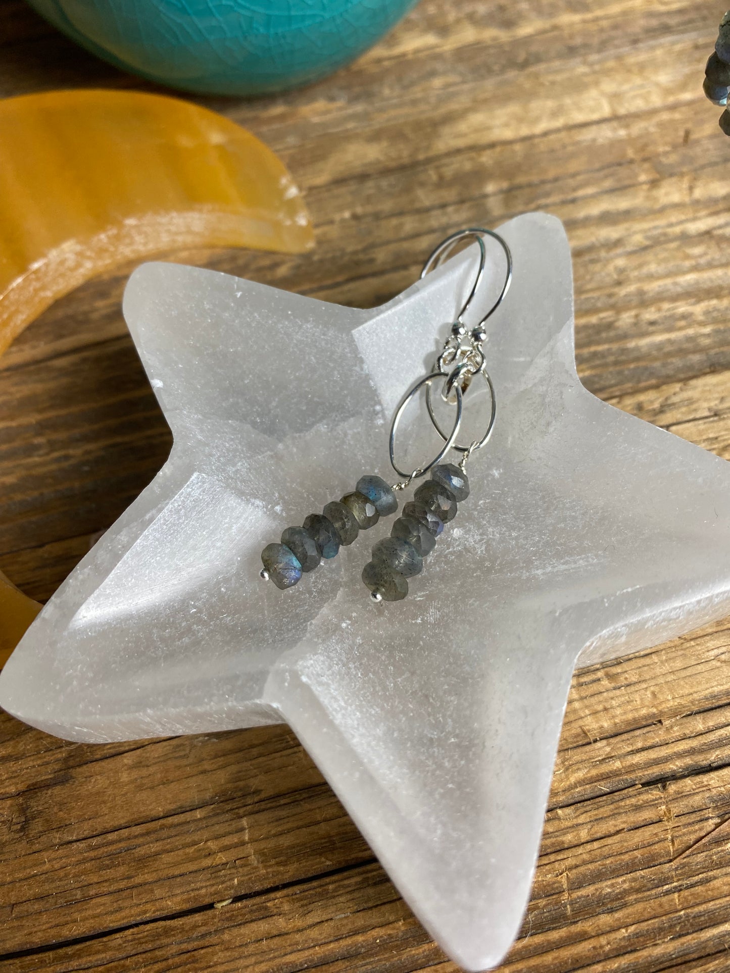 Faceted Rondelle Gemstone Earrings