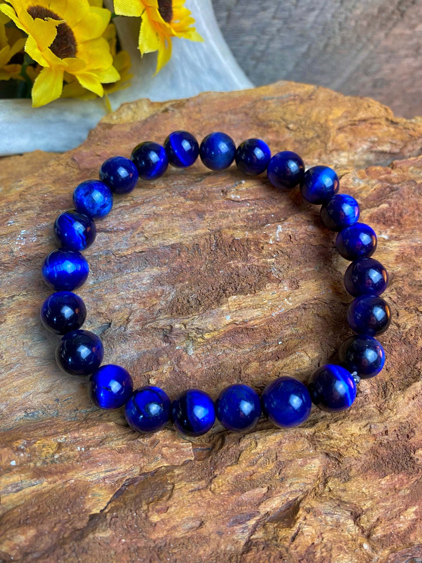 Men's 10mm Gemstone Stretch Bracelet