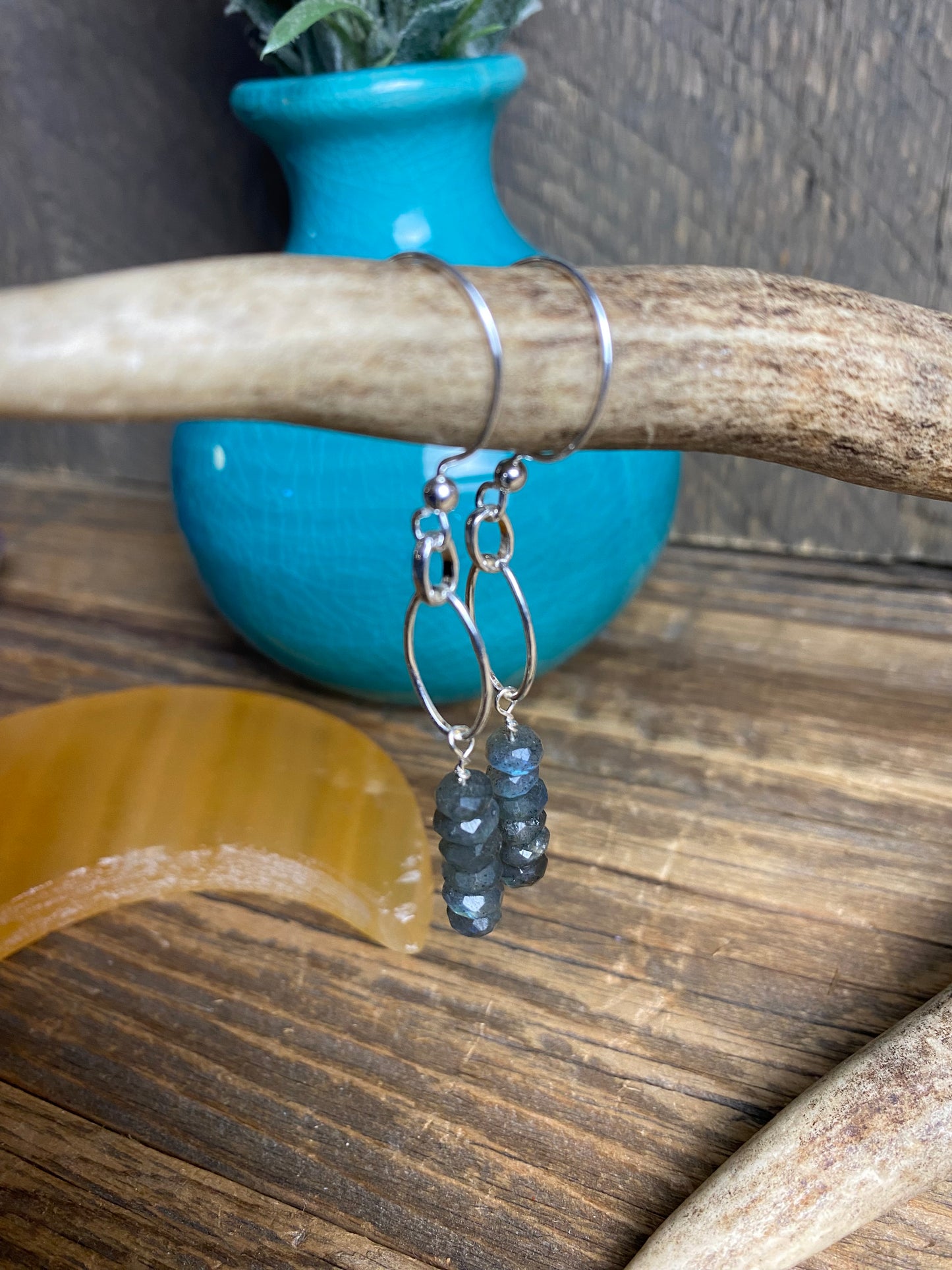 Faceted Rondelle Gemstone Earrings