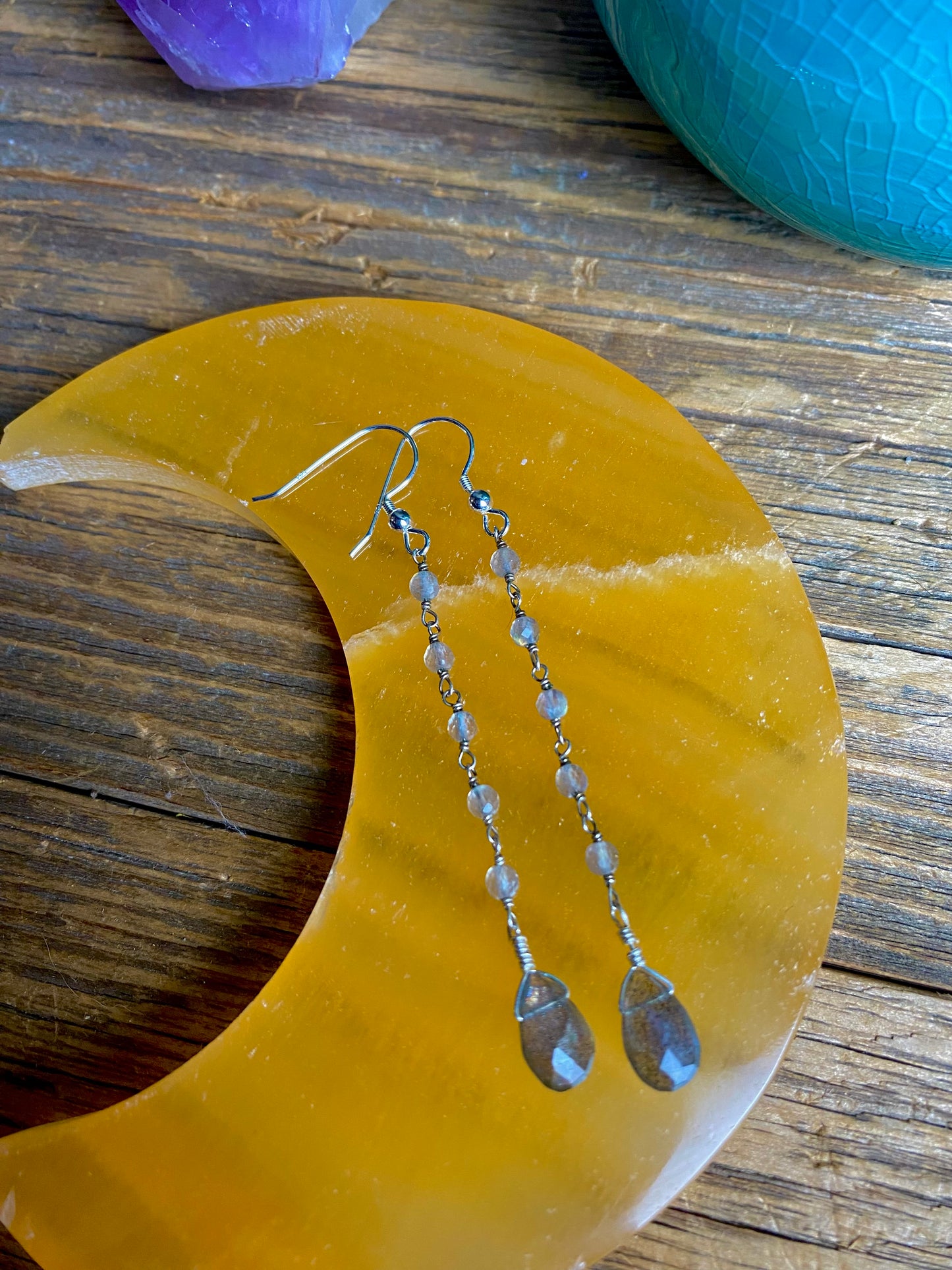 Gemstone Chain Earrings