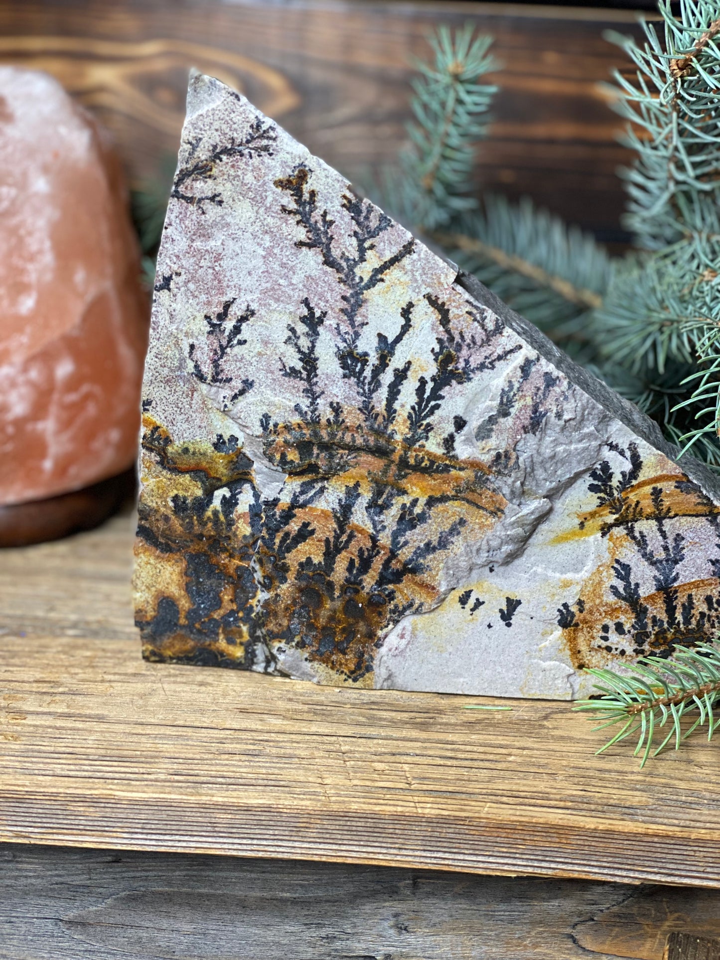 Dendritic Limestone Slab Specimen