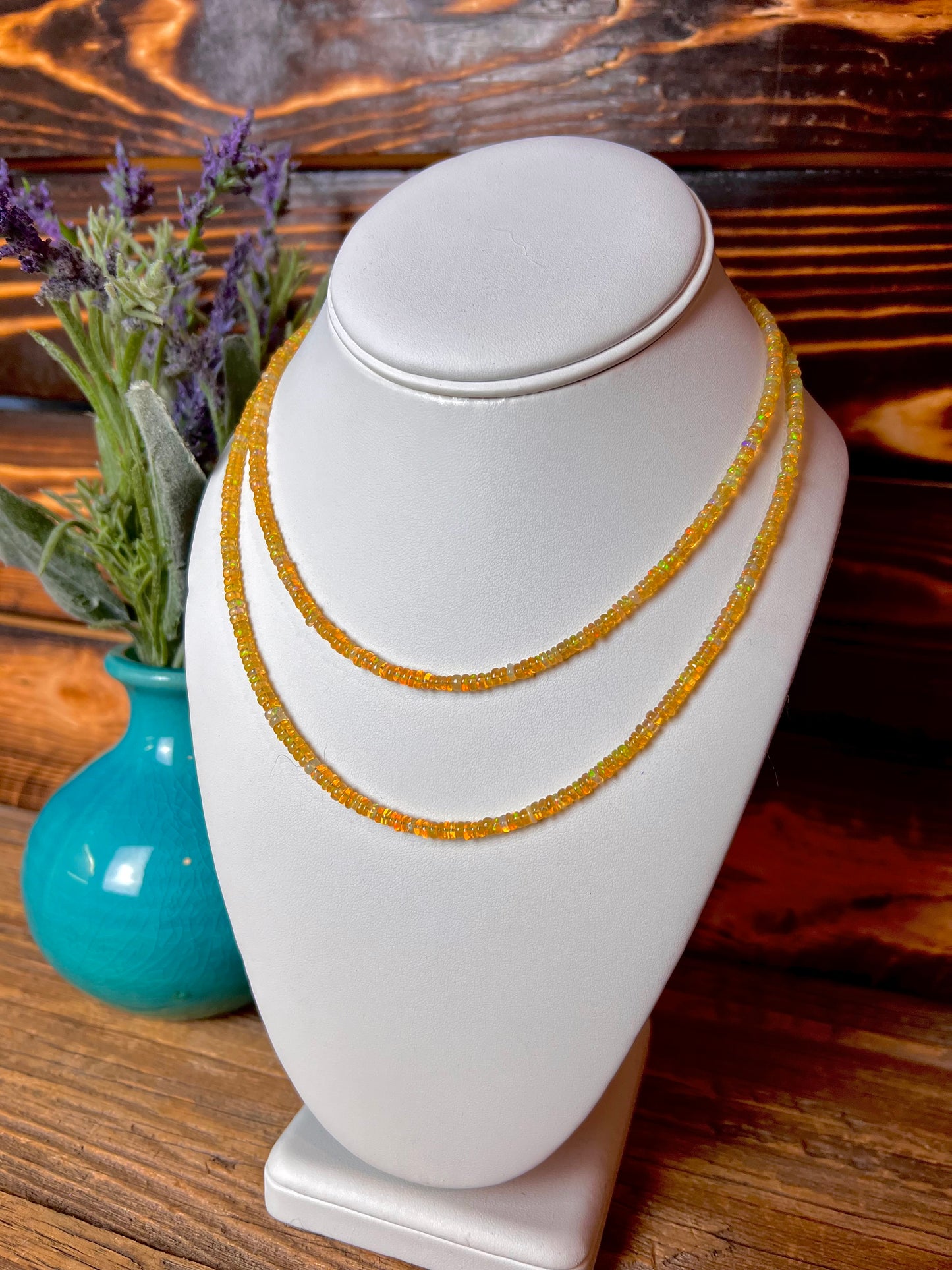 Ethiopian Opal Double Strand Bead Necklace