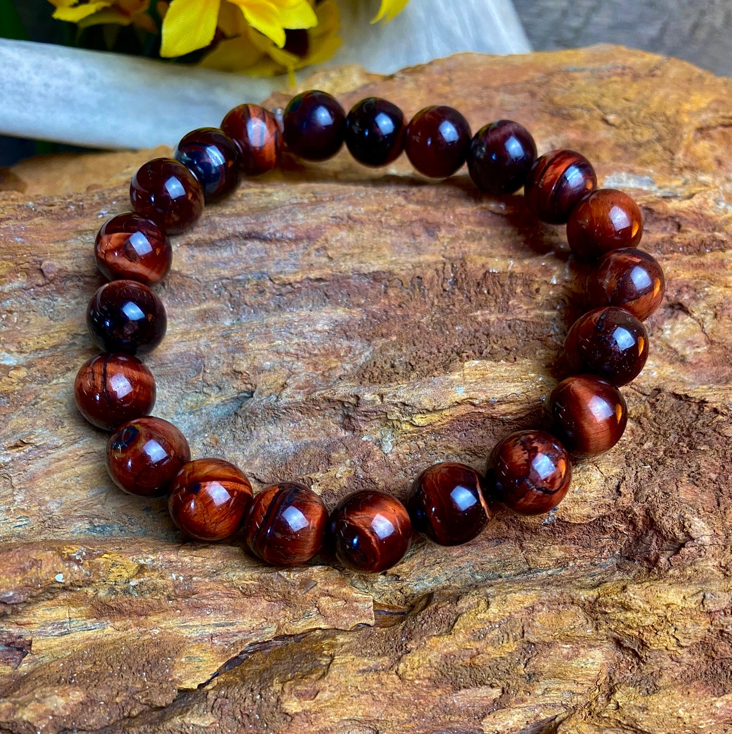 Men's 10mm Gemstone Stretch Bracelet