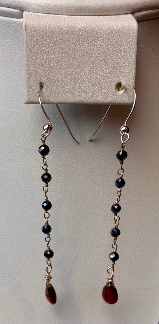 Garnet & Hematite Earrings