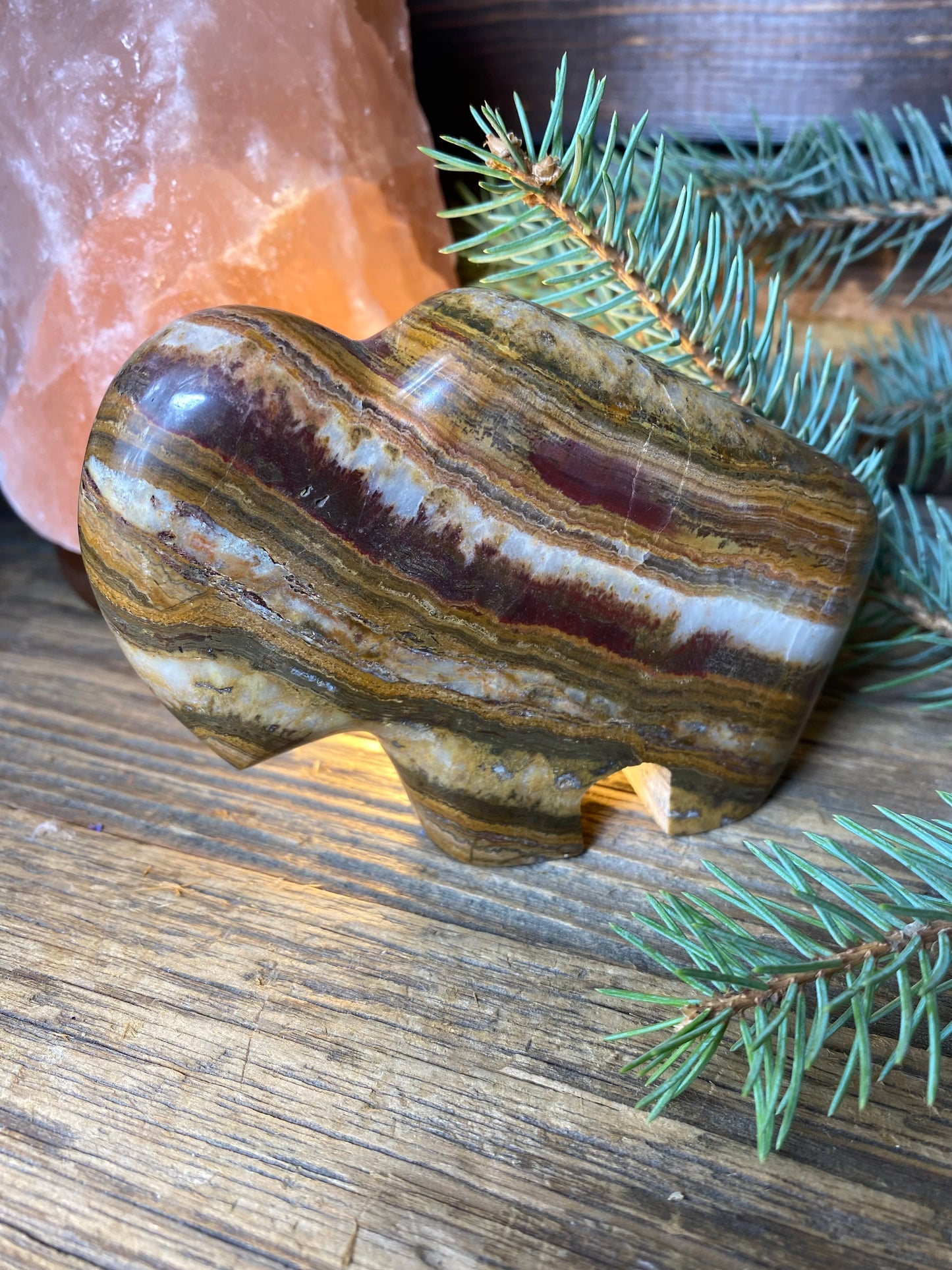 Grand Canyon Onyx Hand-Carved Buffalo