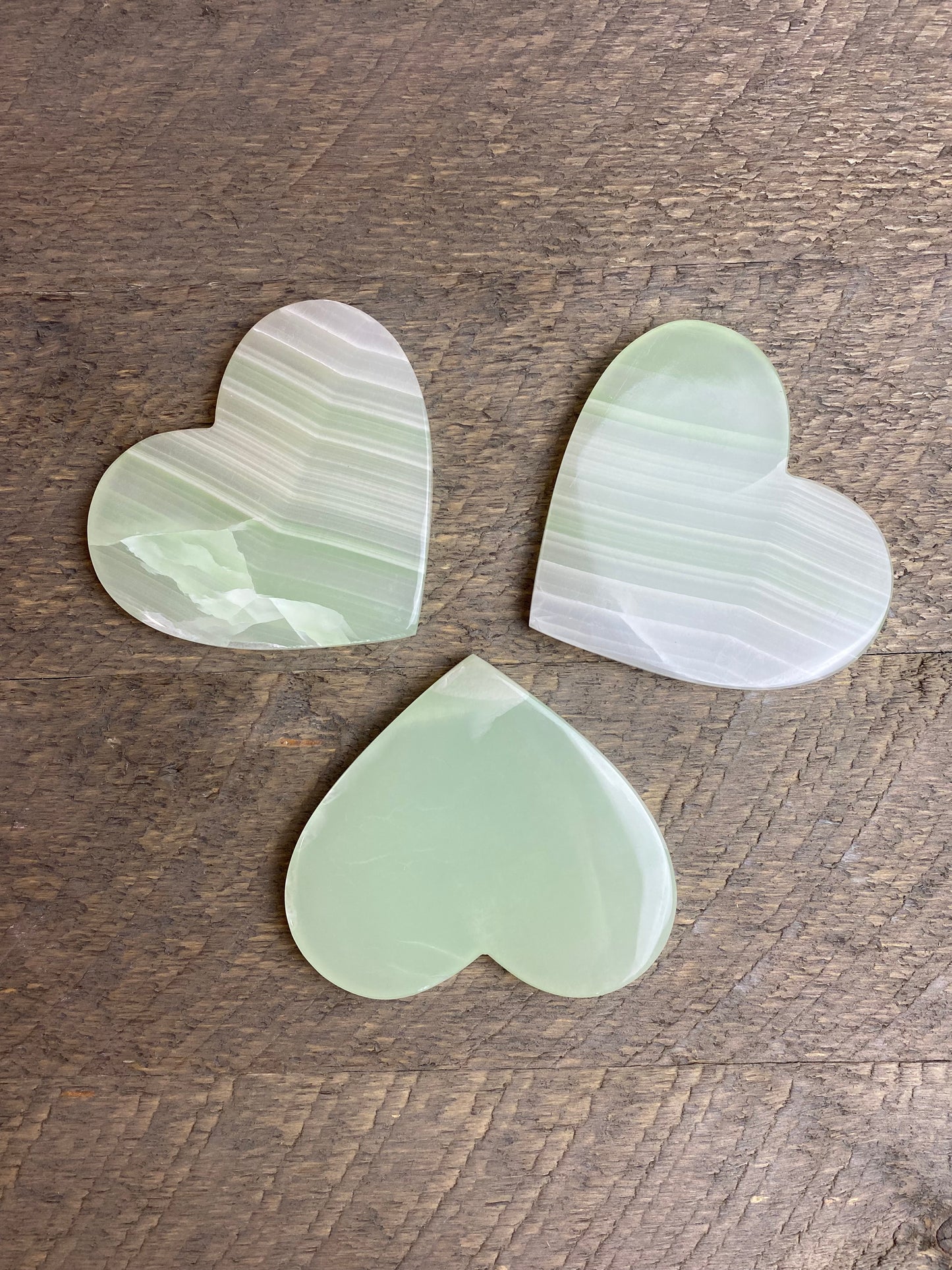 Green Calcite Polished Heart