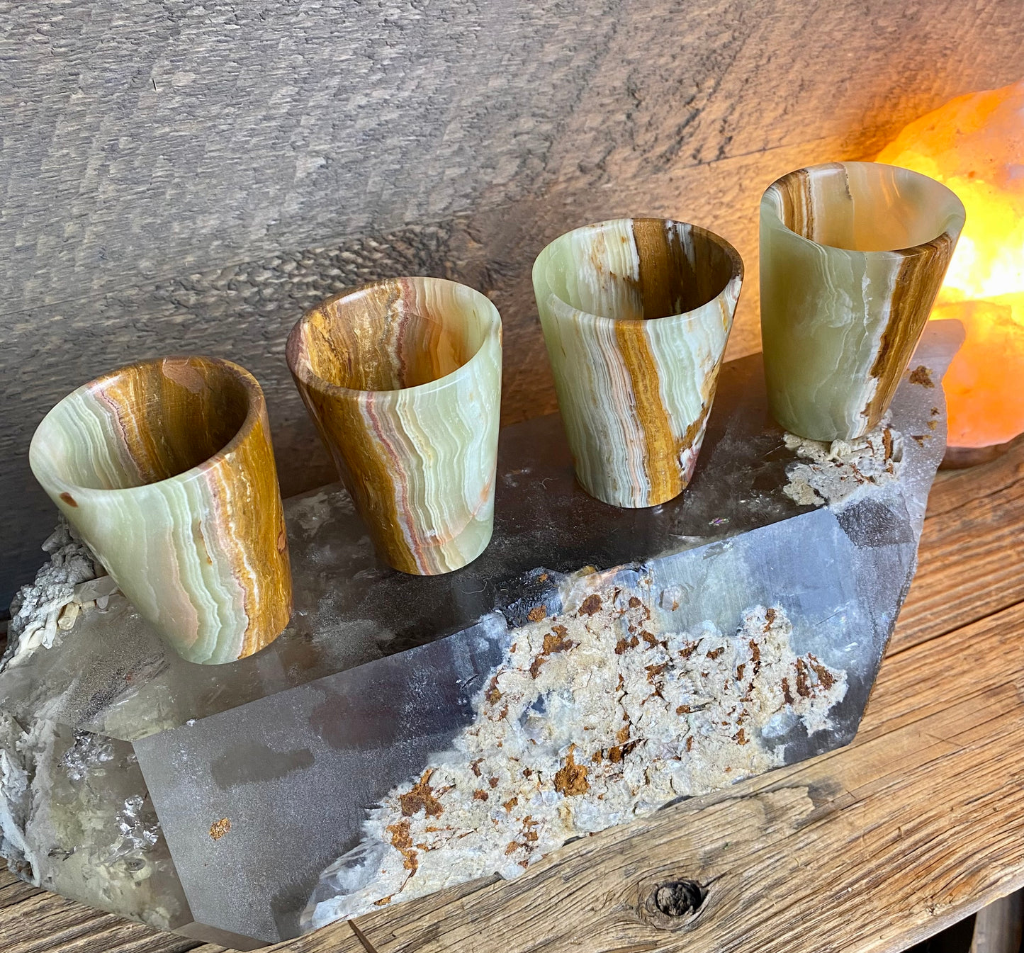 Banded Green Onyx Polished Shot Glass