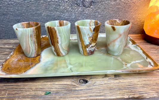 Banded Green Onyx Polished Shot Glass