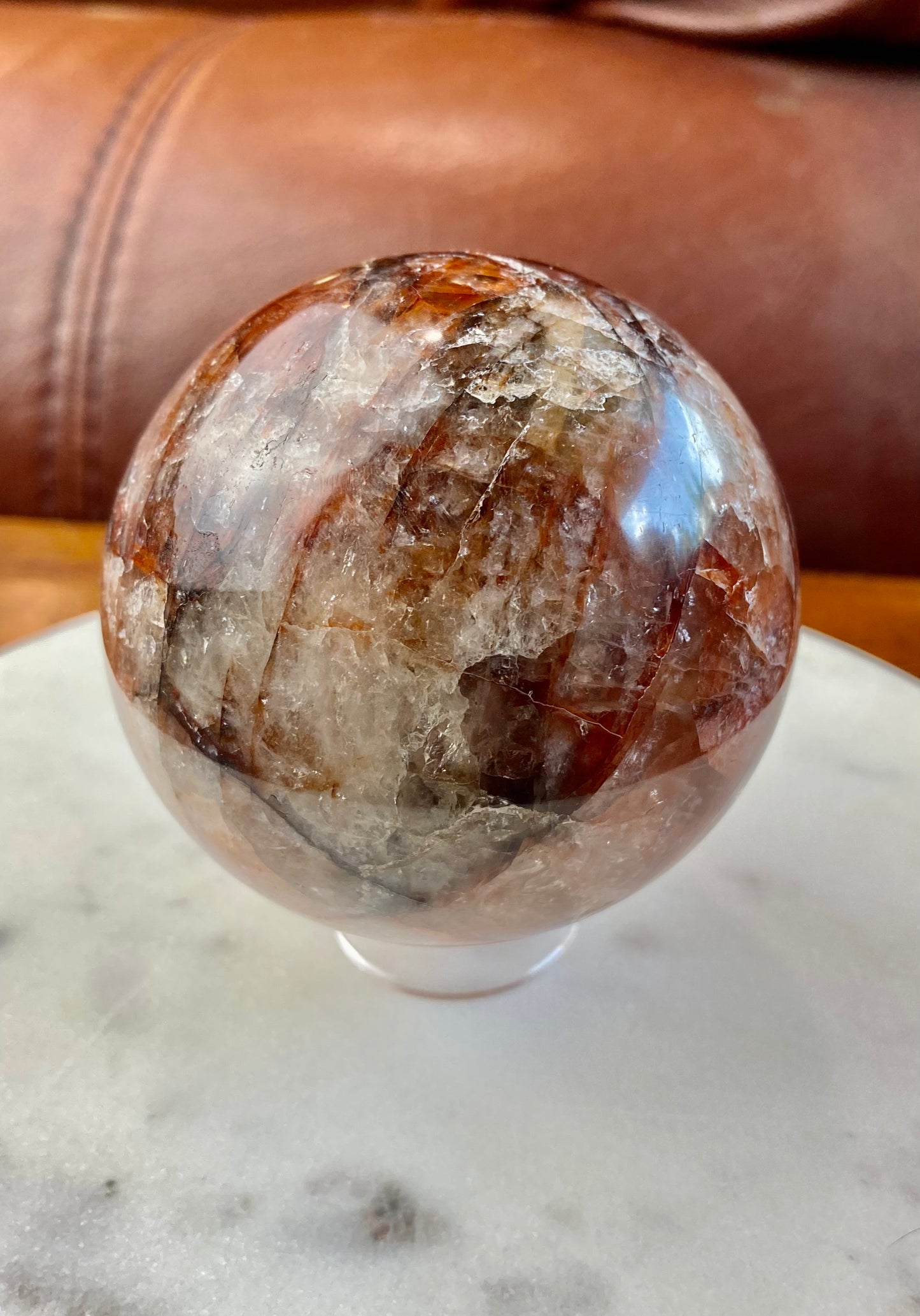 Hematoid Fire Quartz Polished Sphere