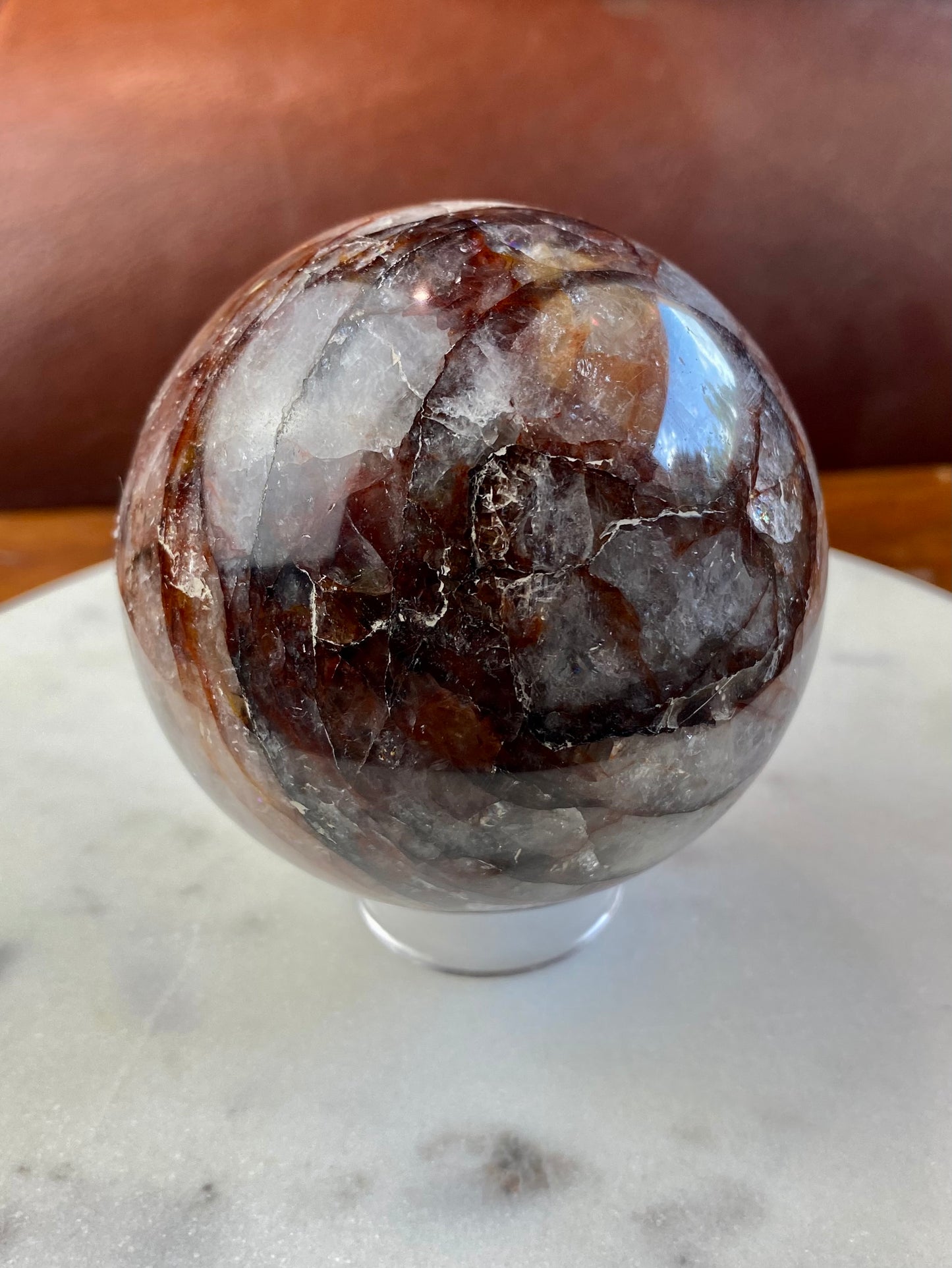 Hematoid Fire Quartz Polished Sphere