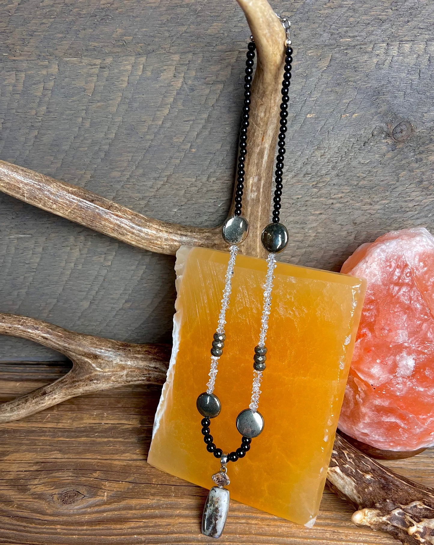 Herkimer Diamond & Pyrite Necklace
