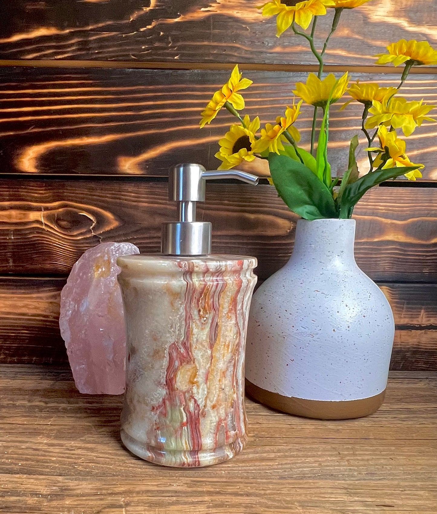 Banded Green Onyx Soap Dispensers