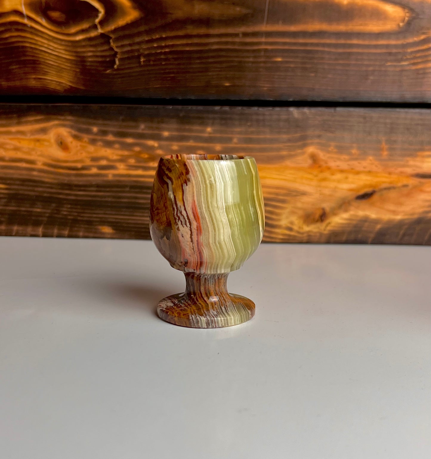 Banded Green Onyx Polished Sherry Glass