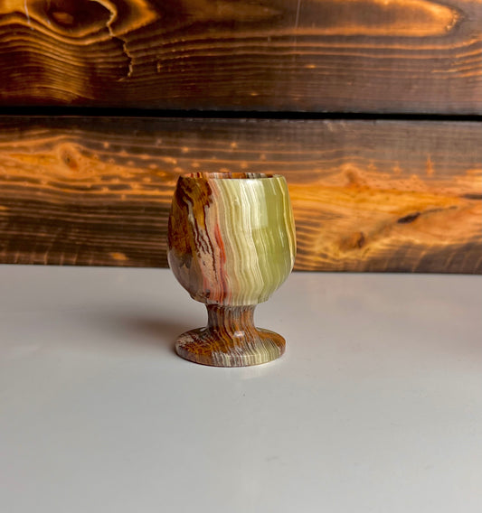 Banded Green Onyx Polished Sherry Glass