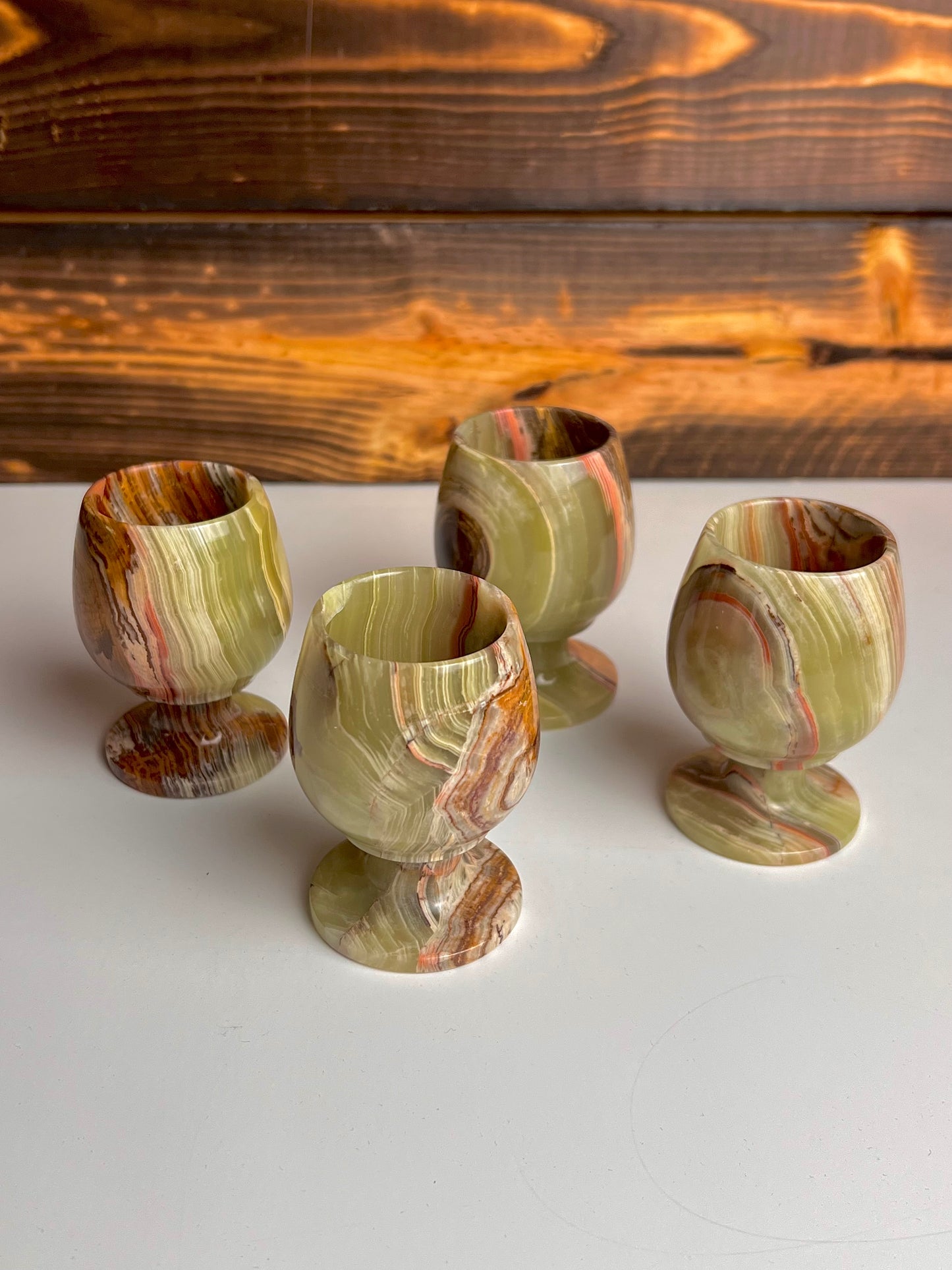 Banded Green Onyx Polished Sherry Glass