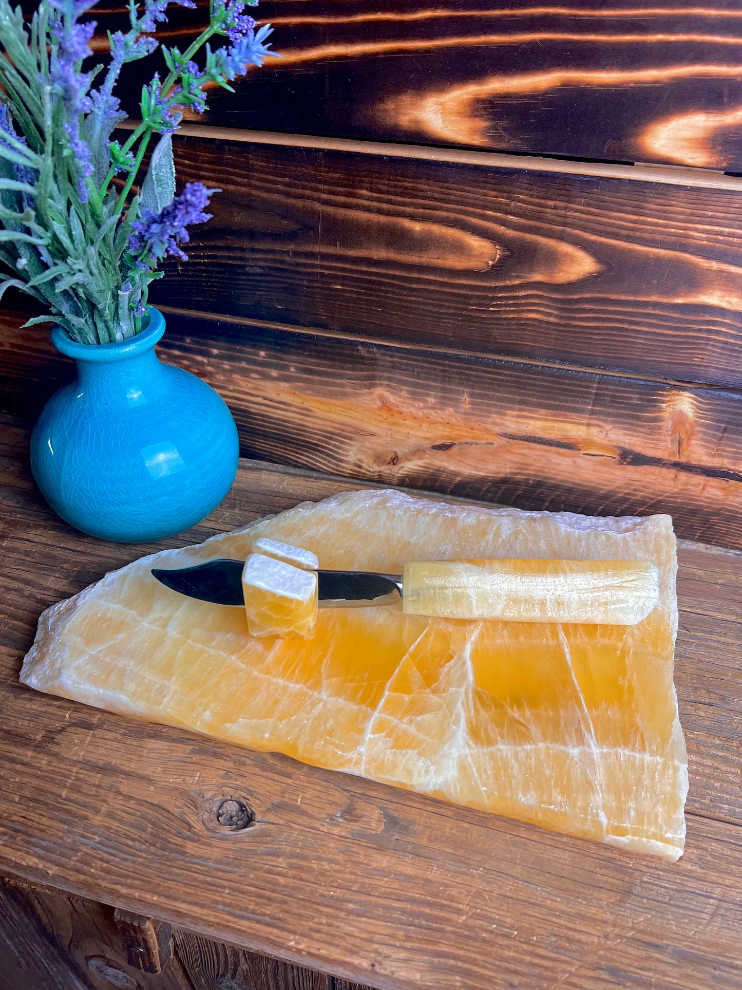 Honeycomb Calcite Custom Cheeseboard Set