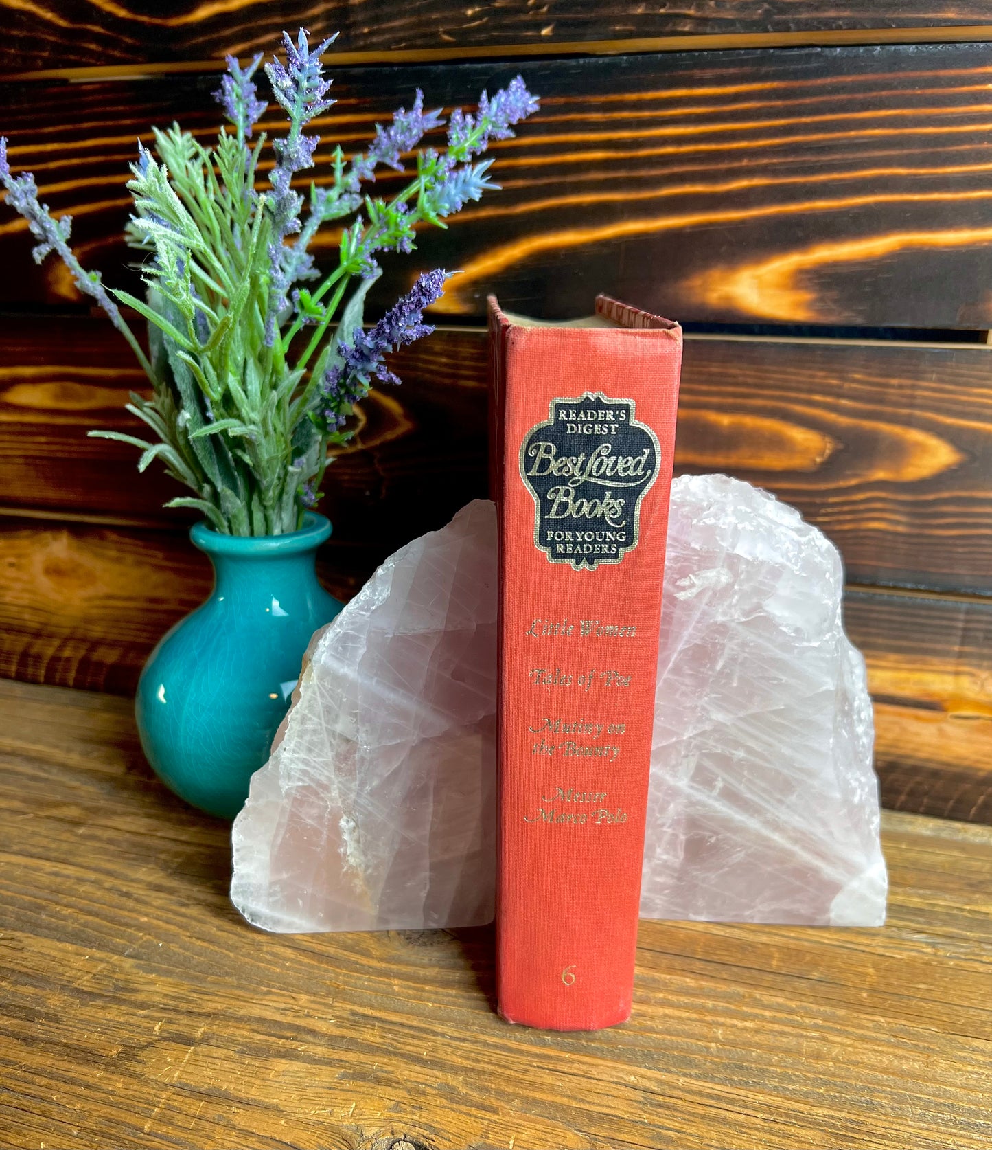 Rose Quartz Hand-Carved Bookends