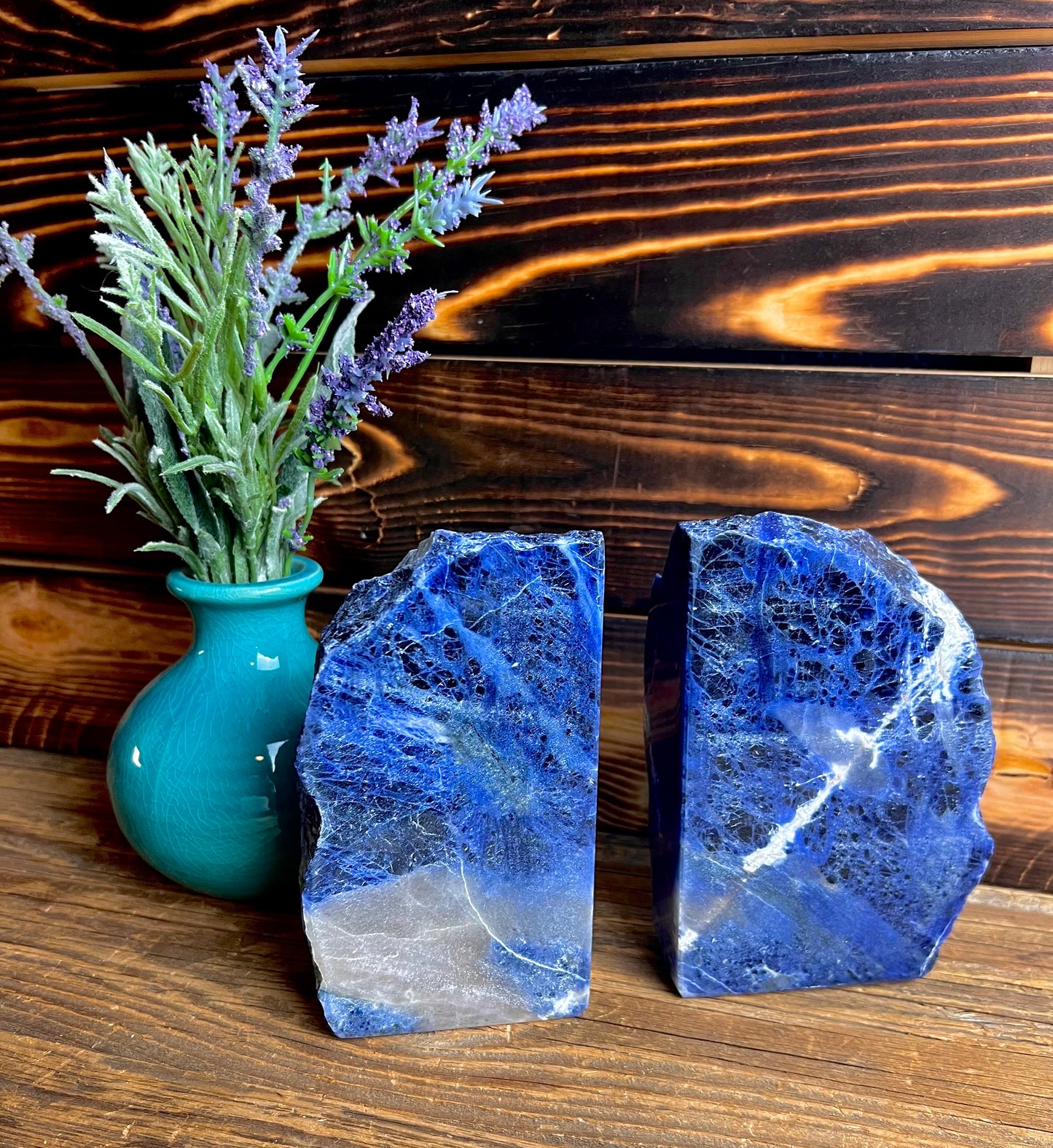 Sodalite Hand-Carved Bookends