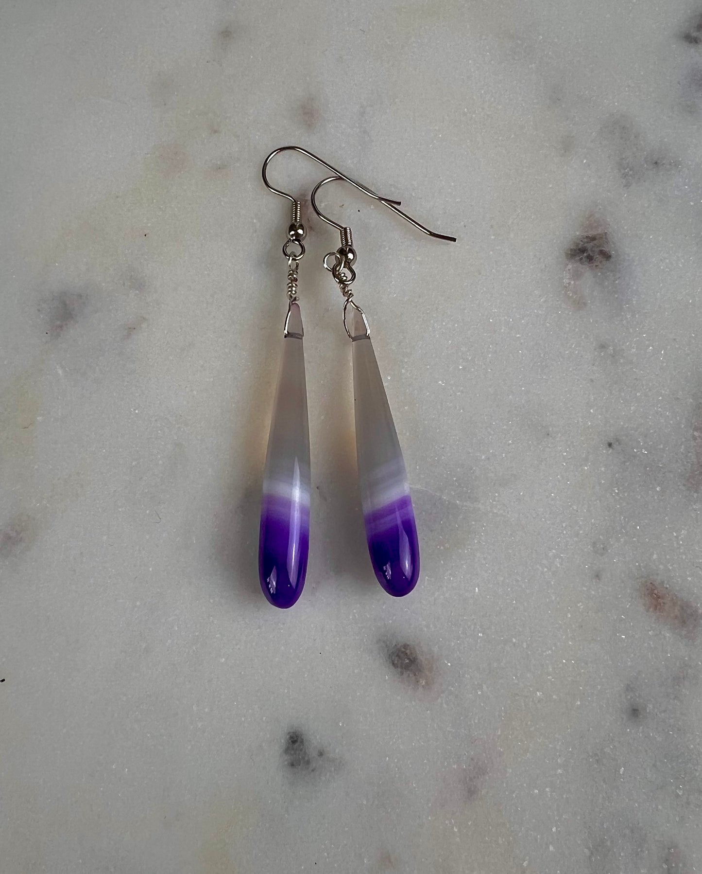 Purple Chalcedony Earrings