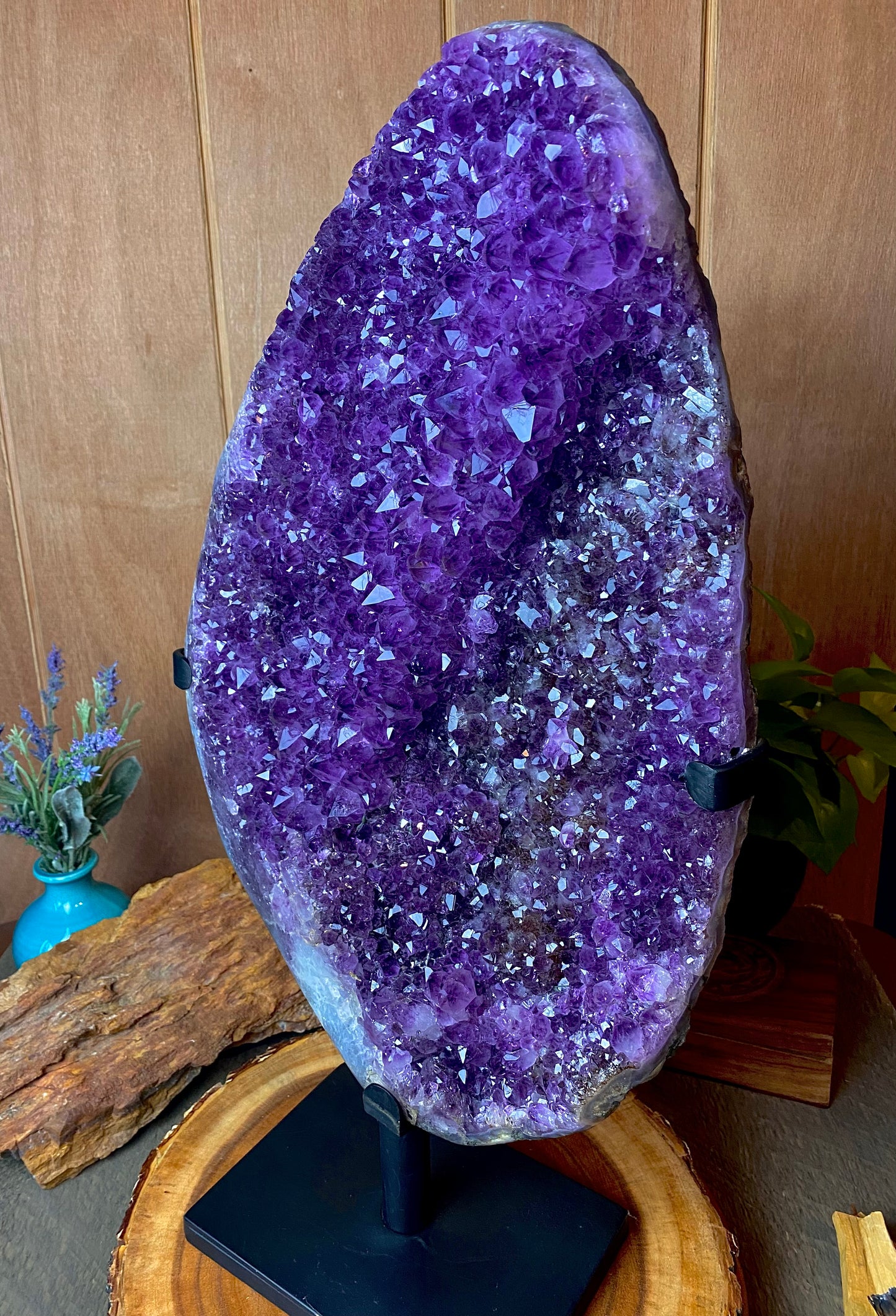 Amethyst Cluster on Custom Stand