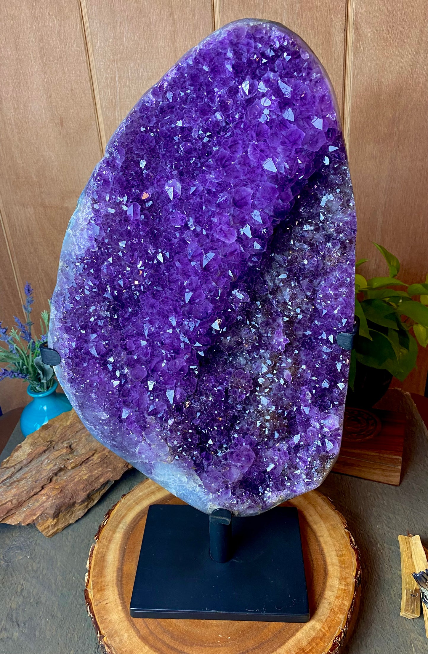 Amethyst Cluster on Custom Stand