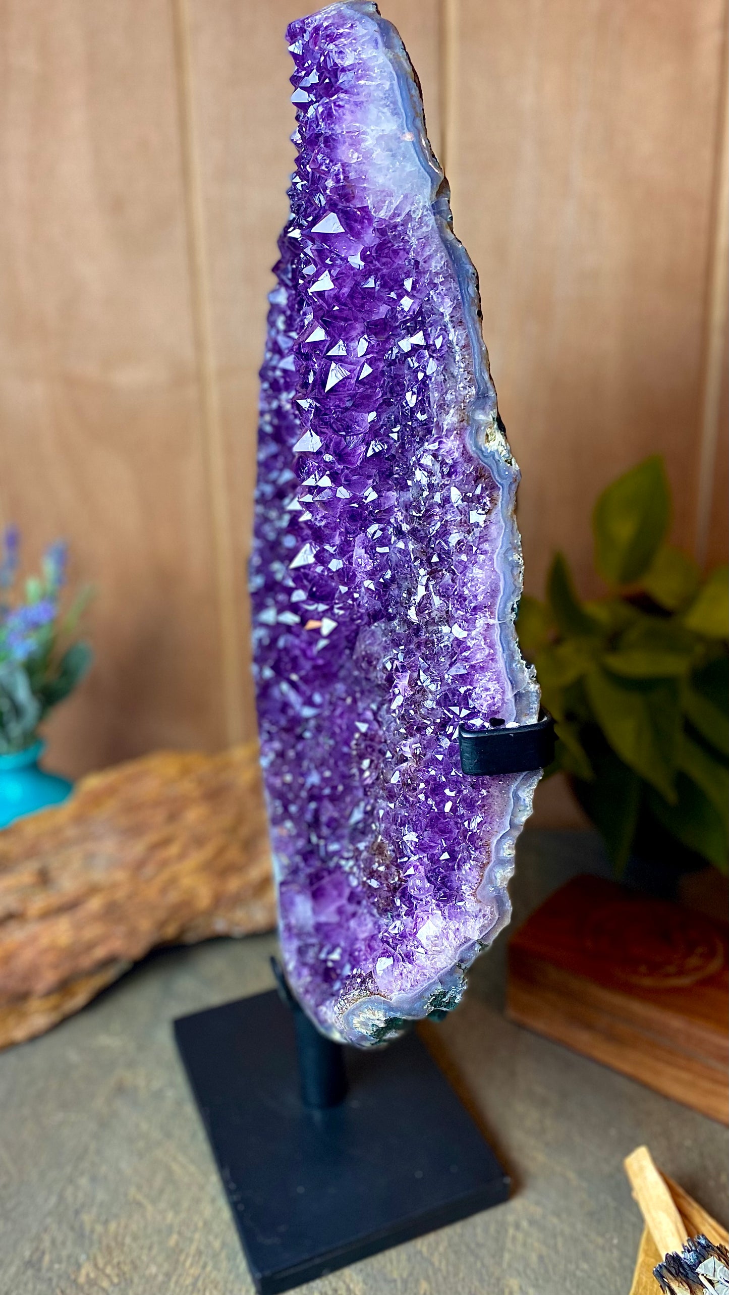 Amethyst Cluster on Custom Stand