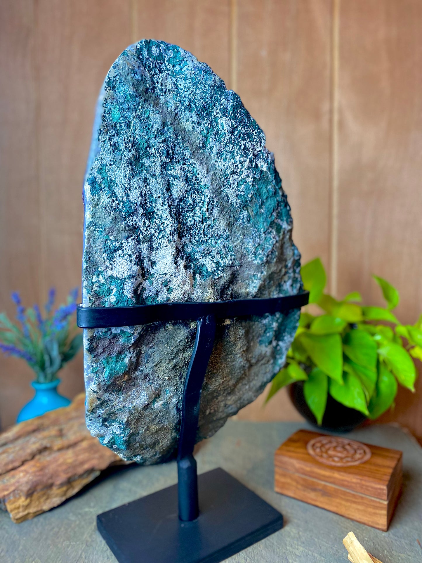 Amethyst Cluster on Custom Stand
